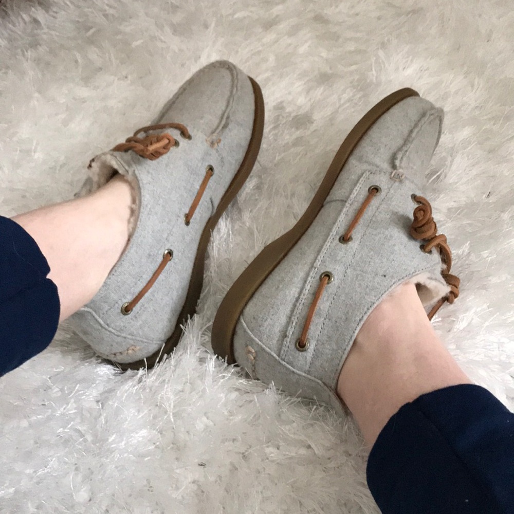 Sperry for J. Crew Wool-lined, Slip-On Shoes